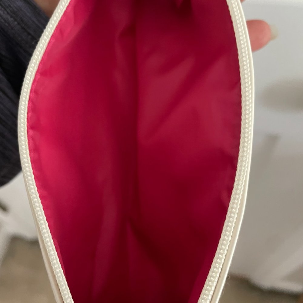 White Tote w/ Hot Pink Interior - Picture 9 of 9